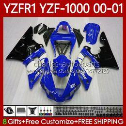 Motorcycle Bodys For YAMAHA YZF-R1 YZF-1000 YZF R 1 1000 CC 00-03 Bodywork 83No.53 YZF R1 1000CC YZFR1 00 01 02 03 YZF1000 2000 2001 2002 2003 OEM Fairing Kit blue glossy