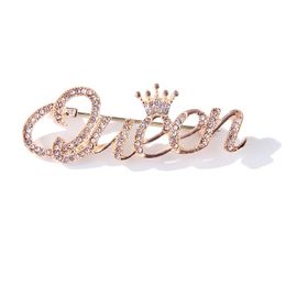 New Fashion Crystal Crown Queen Brooch Pin for Women , Elegant Bridal Corsage Brooch Pin Jewellery Wedding Accessories