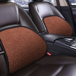 Car Seat Massage Lumbar Waist Pad Plush Warmth Office Chair Universal Winter Warm Relax Back Waist Pad Cushion 40*41cm