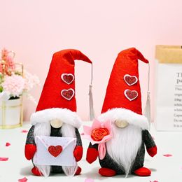 NEW!!! Valentine's Day Gnome Plush Doll Handmade Swedish Elf Valentines Gifts for Women Men Home Table Ornaments RRA11577