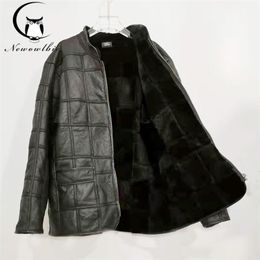 new warm men's fur jacket men's 100% real sheepskin coat, men's suit, leather jacket, thick, size custom 201114