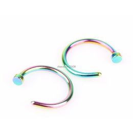 Women C shape Body Piercing Nose Ring stud Hoop Hip hop Stainless steel rings Fashion jewelry will and sandy