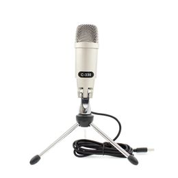 C-330 USB Microphone For Computer Professional Wired Studio Condenser Mic For Karaoke Pc Video Recording With Stand Tripod
