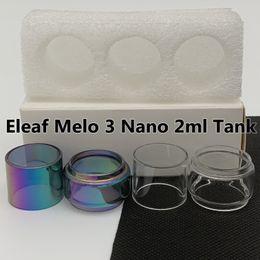 Melo 3 Nano 2ml bag Normal Bulb Tube 4ml Clear Rainbow Replacement Glass Tube Bubble Fatboy 3pcs/box Retail Package