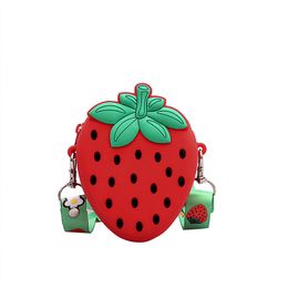Silicone Baby Children's Shoulder Bag Fruit Mini Messenger Bag Strawberry Pineapple Avocado Diagonal Crossbody Coin Purse