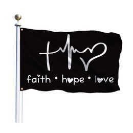 Balance Faith-Hope-Love Flags Outdoor Banners 3X5FT 100D Polyester High Quality Vivid Colour With Two Brass Grommets