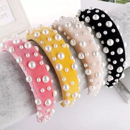 Hot style Sponge headband, semi-circle pearl accessories, multi-color solid Colour sponge bead, ladies jewelry, solid Colour head