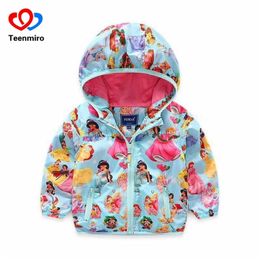 Kids Jackets For Girls Windbreaker Child Hooded Fleece Jacket Children Princess Coat Baby Girl Windbreaker Children Outerwear LJ201120