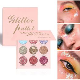 CmaaDu 9 Colors Matte Shimmer Eyeshadow Palette Waterproof Glitter Diamond Pigment Highlighter Eye Shadow Powder Makeup Pink Eye Shadow