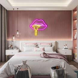 Mouth Sign Holiday Lighting girl Home decoration Bar Public Places Handmade Neon Light 12 V Super Bright