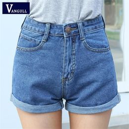 High Waist Denim Shorts Size XL Female Short Jeans for Women Summer Ladies Hot Shorts solid crimping denim shorts LJ200818