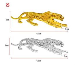 Modern Abstract Gold Panther Sculpture Geometric Resin Leopard Statue Wildlife Decor Gift Craft Ornament Accessories Furnishing 2021