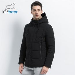 ICEbear nuovo marchio di moda invernale parka giacca da uomo semplice moda cappotto con cappuccio polsino in maglia design giacche da uomo MWD18926D 201023