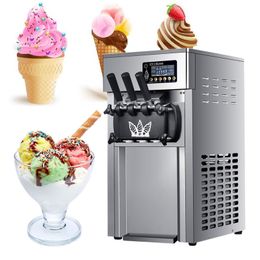 Three Flavours ice cream machine stainless steel sundae cone ice cream making machine for sale