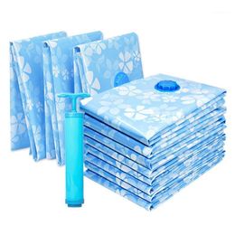 Storage Bags 11Pcs Vacuum Bag Reusable Hand Pump Compressed Clothes Pillow Organizer Travel Seal Space Saving Compression1