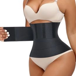 Women Waist Trainer Shaper Bustiers Snatch Me Up Bandage Wrap Belly Tummy Silmming Belt Corset Stretched Bands Cincher Shapewear 220307