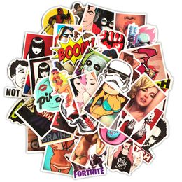 50 PCS Mixed Car Stickers Sexy Girls For Skateboard Laptop Fridge Helmet Stickers Pad Bicycle Bike Motorcycle PS4 Notebook Guitar Pvc Decal