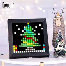 Divoom Pixoo Digital Photo Frame Alarm Clock with Pixel Art Programmable LED Display,Neon Light Sign for Christmas Gift & Decor 201211