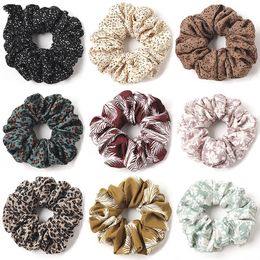 Scrunchies Fabric Art Hairbands Rubber String Wave Point Leopard Print Hair Sticks Accessories Spring Style Europe America Hot Sale 3 2qya