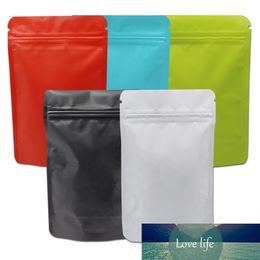 50pcs/Lot Stand Up Resealable Pure Aluminium Foilk Storage Bag Coffee Powder Packing Self Seal Matte Package Bag