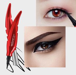 Black Eyeliner Ceam Gel Waterproof Makeup Cosmetic Long lasting Magical Black Eye liner Gel with Feathers Brushes