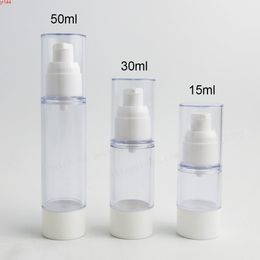 200 x 15ml 30ml 50ml Airless lotion Pump Bottle 1 oz Refillable Transparent Cosmetic Container PP Packaginggood qualtity