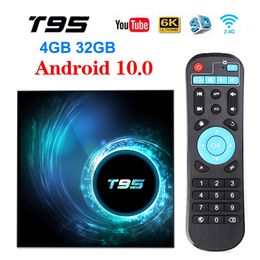 Android 10テレビボックスT95スマートテレビボックスアンドロイドボックス4GB RAM 32GB ROM 2.4G5G WiFi Bluetooth 5.0 AllWinner H616 Quad Core TV Box 4Kメディアプレーヤー