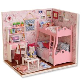 CUTEBEE Doll House DIY Miniature Dollhouse Model Wooden Toy Furnitures Casa De Boneca Dolls Houses Toys Birthday Gift H012 201217