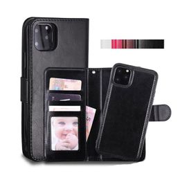 New Phone Case Leather Wallet Case Magnetic 2 in 1 Detachable Cover Cases For iPhone 11 Pro xs Max 7 8 Samsung Note10 S10 Plus