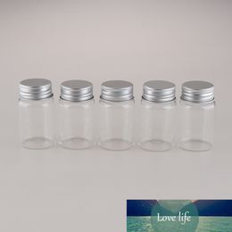 Pack of 5 Clear Empty Glass Storage Bottles Transparent Aluminum Screw Cover Cap Round Filling Liquid Rhinestones Containers