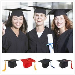 1pc Adjustable Graduation Hat Adults Student Mortar Board Graduation Hat Cap Fancy Dress Accessory For Party (Black)1