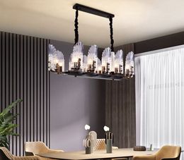 New design European luxury glass chandeliers lights led creative American pendant lamps for dining room club coffee shop