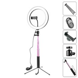 10inch 26CM Dimmable LED Studio Camera Ring Light Photo Phone Video Light Lamp With Tripods Selfie Stick Ring Light Phone Holder