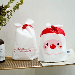 Santa Claus drawstring bag snowflake crisp nougat bundle mouth candy biscuit gift packaging bag 50pcs / lot T3I51467