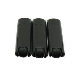 Wholesale oval shape 4.5g lipbalm tube packing bottle contaienr twist empty lipstick tube in black color.