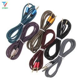 1.8m Jack Aux Cable 3.5 mm to 3.5mm Audio Cable Male to Male Kabel Gold Plug Car Aux Cord for iphone Samsung xiaomi 100pcs/lot