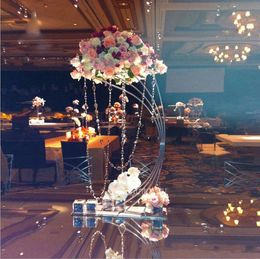 Event & Party Supplies Gold Flower Stand 82CM/ 32.3" Tall Metal Road Lead Wedding Centrepiece Flowers Rack For Home Decoration