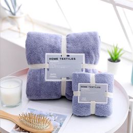 Wholesale coral fleece towel bath towels set thick soft absorbent Home Bathroom Hotel For Adults