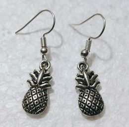 NEW fast shipping Metal Crescent Alloy Fruit Pineapple Earring Friendship Charm Drape Earring DIY Women Jewellery Gifts 252
