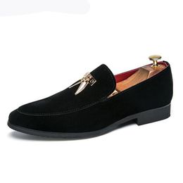 2020 Men Suede Loafers Shoes Tassel Design wedding Business Shoes Men's party Flats Simple Slip On Male Mans Casual Footwear