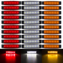 Emergency Lights 10PCS/30PCS 6 SMD LED Side Marker Turn Signal Brake Rear Warning Tail Light Indicator Lamp Car Bus Trailer Truck Lorry 12V