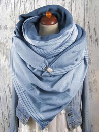 2020 Winter Women Thick warm shawls Fashion Vintage Female Multi-Purpose Shawl Scarf with Clip Warm Neck Bandana