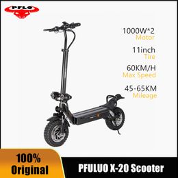 EU Stock PFULUO X20 Dual Drive 2000W Off-road Smart Electric Scooter 48V Two Motor Kickscooter with LCD Display Skateboard 15AH 20AH 25AH Inclusive of VAT