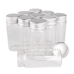frascos de vidrio de 1 oz Rebajas 24pcs 30ml 1oz botellas de vidrio con tapas de aluminio 30 * 70mm de frascos de vidrio transparentes contenedores de vidrio botellas de perfume