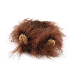 Fashion Cat Lovely Pet Costume Lions Mane Wig for Cat Halloween Christmas Party Dress Up With Ear Pet Apparel Cat Fancy Dress