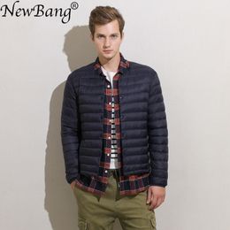 NewBang Brand Ultra Light Down Jacket Men Men's Down Jacket Slim Windproof Portable Lightweight Coat Warm Liner 201126