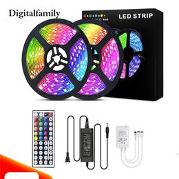 diode led tape light UK - RGB LED Strip Light Tape Flexible Diode Ribbon SMD 5050 RGB 44Key RF Remote Lighting + with Bluetooth APP 5M 10M