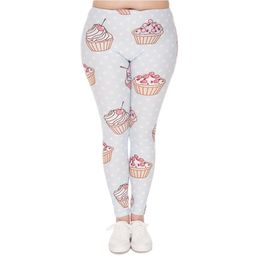 Fashion Large Size Leggings Muffin Dots Printed High Waist Leggins Plus Size Trousers Stretch Pants For Plump Women LJ201007