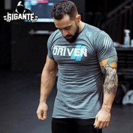 Men's summer Fitness Bodybuilding T-Shirt Printed cotton shirts Crossfit Brand Slim fit Fashion leisure Short tee tops clothes1