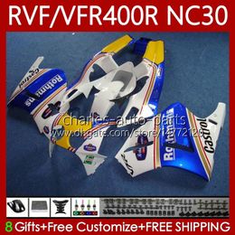 Bodywork For HONDA RVF VFR 400 RVF400 R 400RR VFR 400R VFR400R 89 90 91 1992 1993 79No.77 NC30 V4 VFR400 R 89-93 RVF400R Rothmans Blue VFR400RR 1989 1990 1991 92 93 Fairing